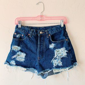vintage levi's cut off denim shorts, size 25